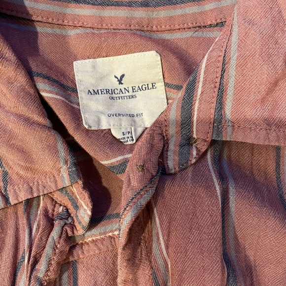 Pink striped button up - Picture 2 of 2